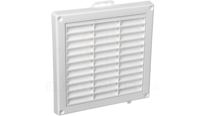 Kratka wentylacyjna 130x130mm biała żaluzja+sznurek T43