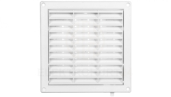 Kratka wentylacyjna 130x130mm fi 125mm biała żaluzja+sznurek T34