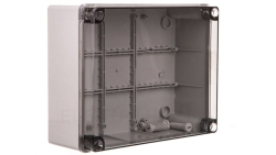 Puszka natynkowa z przeźroczystą pokrywą seria 420 IP65 240x190x90 szara EC420C7