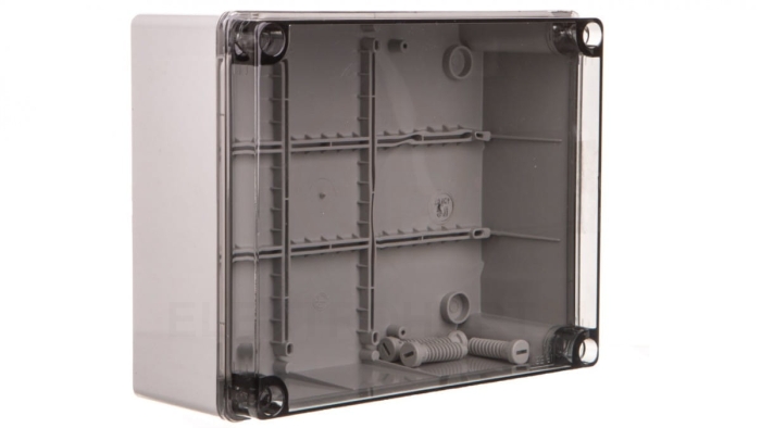 Puszka natynkowa z przeźroczystą pokrywą seria 420 IP65 240x190x90 szara EC420C7