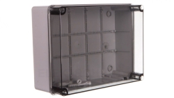 Puszka natynkowa z przeźroczystą pokrywą seria 420 IP65 300x220x120 szara EC420C8