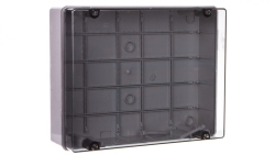 Puszka natynkowa z przeźroczystą pokrywą seria 420 IP65 380x300x120 szara EC420C9