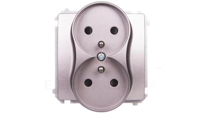 Simon Basic Gniazdo podwójne z/u 16A, 250 V stal inox BMGZ2Mz.01/21