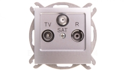 AS Gniazdo antenowe RTV-SAT końcowe srebro GPA-GS/m/18