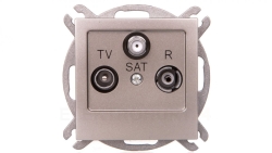 AS Gniazdo antenowe RTV-SAT końcowe satyna light GPA-GS/m/45