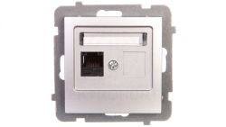 AS Gniazdo komputerowe pojedyncze RJ45 kat.5e MMC srebro GPK-1G/K/m/18