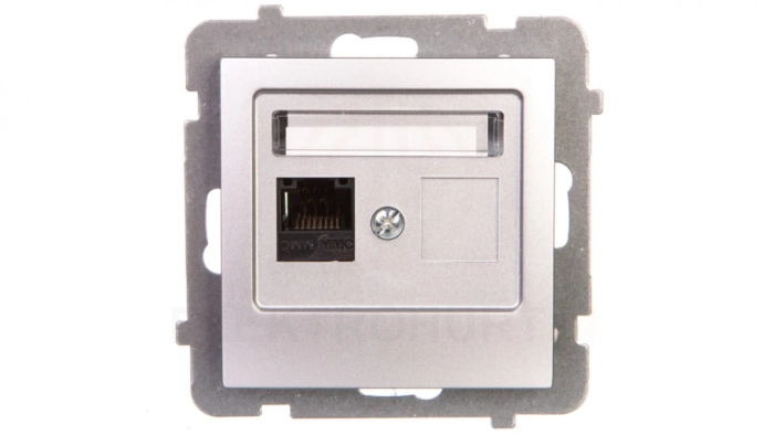 AS Gniazdo komputerowe pojedyncze RJ45 kat.5e MMC srebro GPK-1G/K/m/18