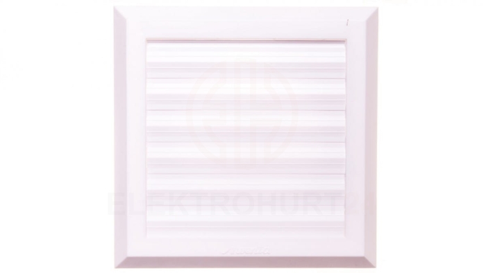 Kratka wentylacyjna 130x130mm fi 100mm biała żaluzja+sznurek rozpieracze T38