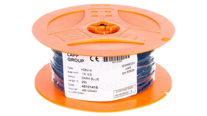 Przewód instalacyjny H05V-K 0,5 ciemnoniebieski 4510141S /250m/