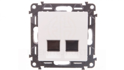 VALENA LIFE Gniazdo komputerowe podwójne RJ45 kat.6 UTP białe 753143