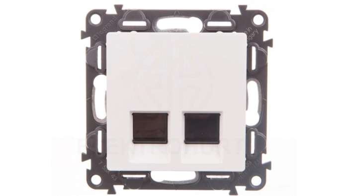 VALENA LIFE Gniazdo komputerowe podwójne RJ45 kat.6 UTP białe 753143