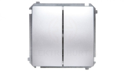 Simon Basic Łącznik świecznikowy z podświetleniem 10AX 250V, szybkozłącza, srebrny mat BMW5L.01/43