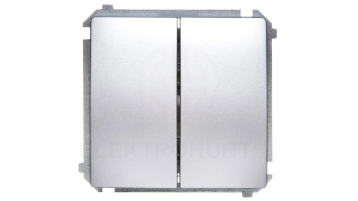 Simon Basic Łącznik świecznikowy z podświetleniem 10AX 250V, szybkozłącza, srebrny mat BMW5L.01/43