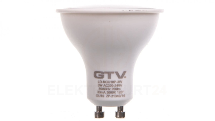 Żarówka LED GU10 3W 220lm ciepłobiała 230V 120st. LD-NGU10P-3W