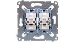 Simon 54 Łącznik krzyżowy podwójny mechanizm 10AX 250V, szybkozłącza, SW7/2XM
