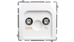 Simon Basic Gniazdo TV-DATA typ F 5-1000 MHz białe BMAD1.01/11