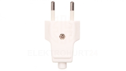 Wtyczka płaska 10A b/u 250V biała WT-1001 (ZN-11 2,5A)