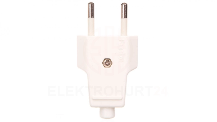 Wtyczka płaska 10A b/u 250V biała WT-1001 (ZN-11 2,5A)