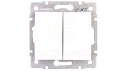 LOGI Łącznik dwugrupowy świecznikowy śrubowy 10AX 250V biały 021010102 25066