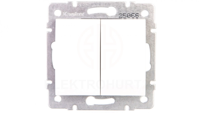 LOGI Łącznik dwugrupowy świecznikowy śrubowy 10AX 250V biały 021010102 25066