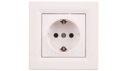 Asfora Gniazdo pojedyncze z/u SCHUKO białe EPH2900121