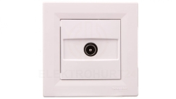 Gniazdo antenowe Asfora TV przelotowe (4db) białe z ramką EPH3200221