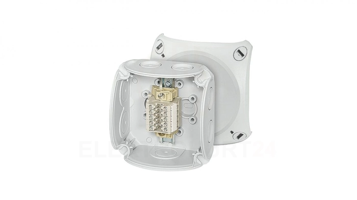 Puszka odgałęźna 93x93x62 5x2,5mm2 CU/AL IP66 szara RK 0205 T 62000172