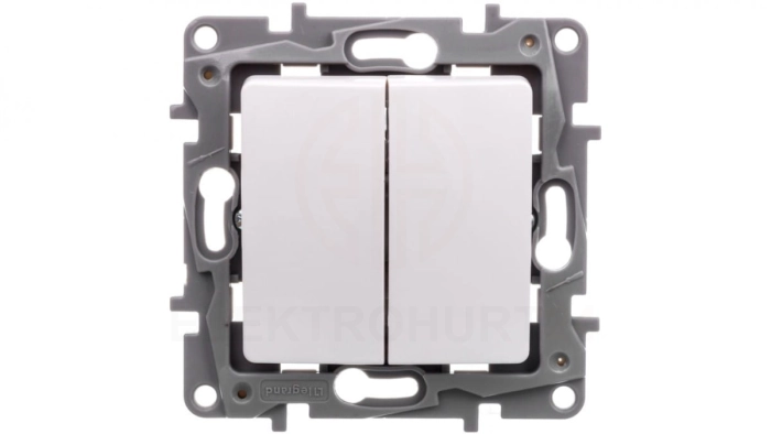 NILOE Łącznik schodowy 10 AX + przycisk 6 A biały 764509