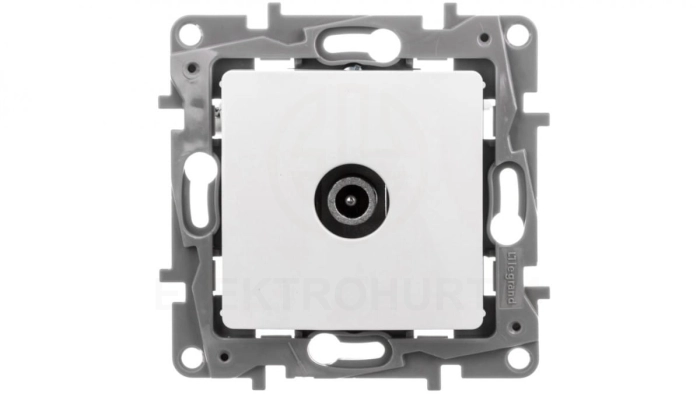 NILOE Gniazdo antenowe TV męskie przelotowe 14 dB białe 764552