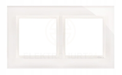Simon 54 nature ramka 2-krotna biała perła szkło