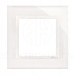 Simon 54 nature ramka 1-krotna biała perła szkło