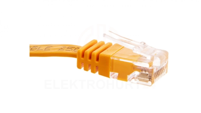 Kabel krosowy płaski patchcord U/UTP kat.6 żółty 3m 96420