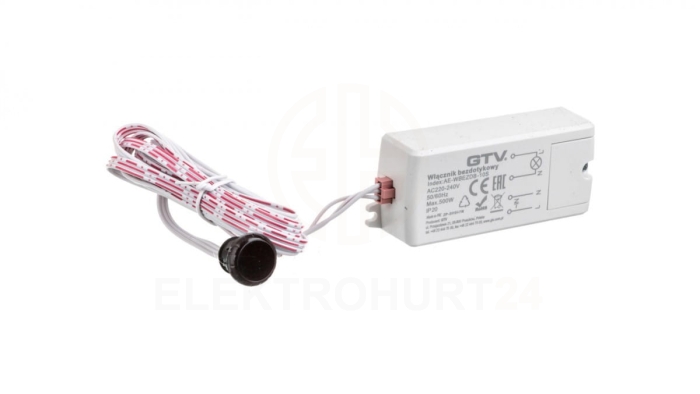 Włącznik bezdotykowy jednobiegowy (do drzwi przesuwnych),max. 500W, AC220-240V, 50/60Hz, IP20, czarn