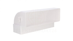 Kolano pionowe płaskie 90st. 60x204mm białe KP204-25