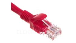 Kabel krosowy patchcord U/UTP kat.6 10m czerwony