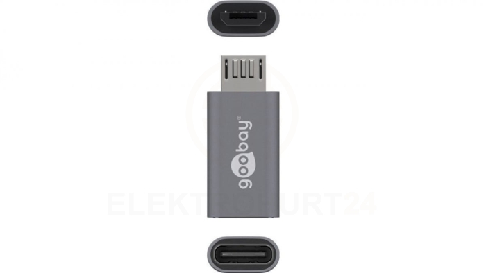 Adapter USB-C - microUSB 2.0 (typ B) szary 55553