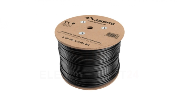 Kabel teleinformatyczny żelowany U/UTP kat.6 4x2xAWG23 outdoor /305m/