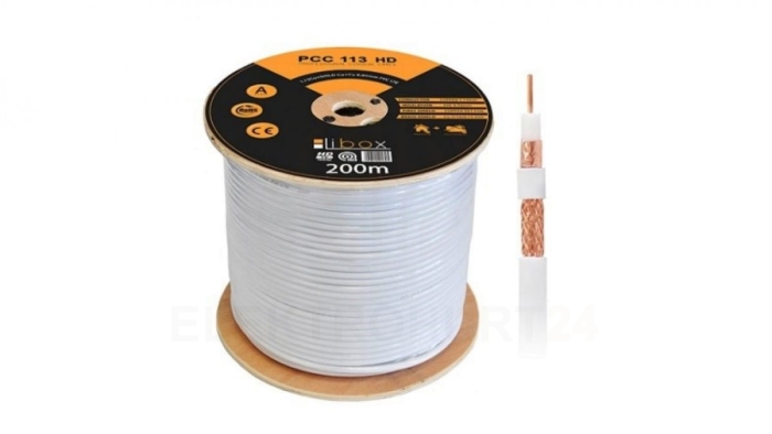 Przewód koncentryczny SAT RG6 1,13/4,8 Professional Premium LIBOX PCC113 /200m/