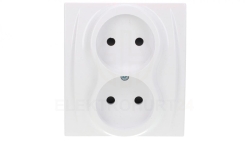 LOGO Gniazdo podwójne b/u biały LGP-2p