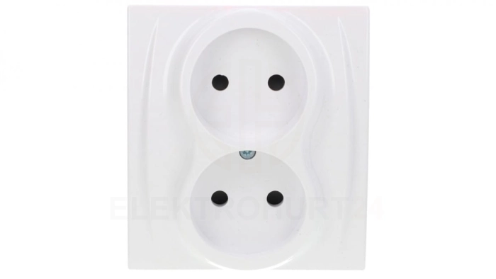 LOGO Gniazdo podwójne b/u biały LGP-2p