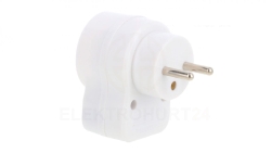Wtyczka-gniazdo z wyłącznikiem 10A 250V z/u białe R-1WS