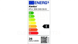 Projektor szynowy systemu TEAR LED 30W 3000lm 4000K 220-240V IP20 ATL1 30W-940-S6-B czarny 33137