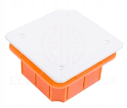 Puszka podtynkowa z białą pokrywą 76x76x52 IP40