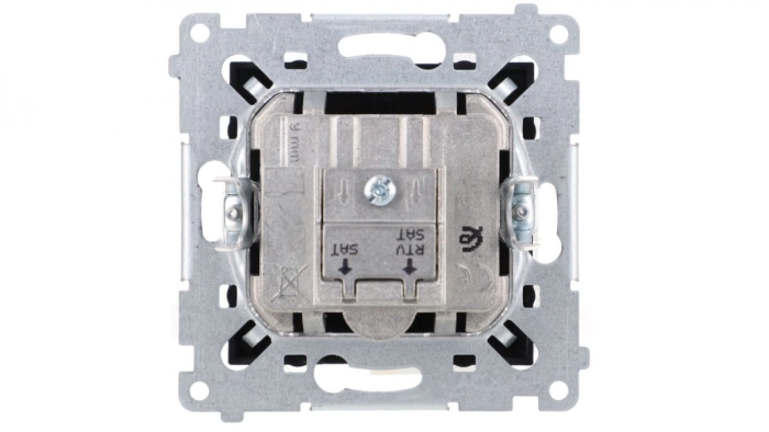 Simon 54 Gniazdo antenowe satelitarne podwójne SAT-SAT-RTV (moduł) czarny mat DASK2.01/49
