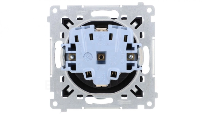 Simon 54 Gniazdo Schuko z przesłonami (moduł) 16A 250V szybkozłącza, czarny mat DGSz1CZ.01/49