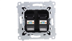 Simon 54 Gniazdo telefoniczne podwójne RJ12 (moduł) czarny mat DT2.01/49