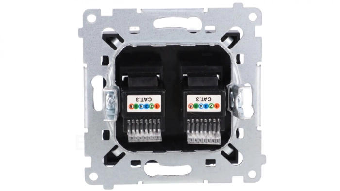 Simon 54 Gniazdo telefoniczne podwójne RJ12 (moduł) czarny mat DT2.01/49