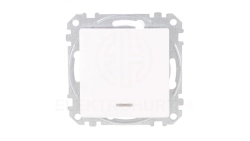 Przycisk 1-biegunowy z podświetleniem, biały, Sedna Design i Elements SDD111111L