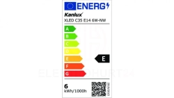 Żarówka LED E14 XLED C35 E14 6W-NW 806lm 4000K barwa neutralna 35273