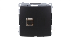 Simon Basic Gniazdo komputerowe RJ45, kat. 6, pojedyncze ekranowane z przesłoną przeciwkurzową (moduł). czarny BM61E.01/49